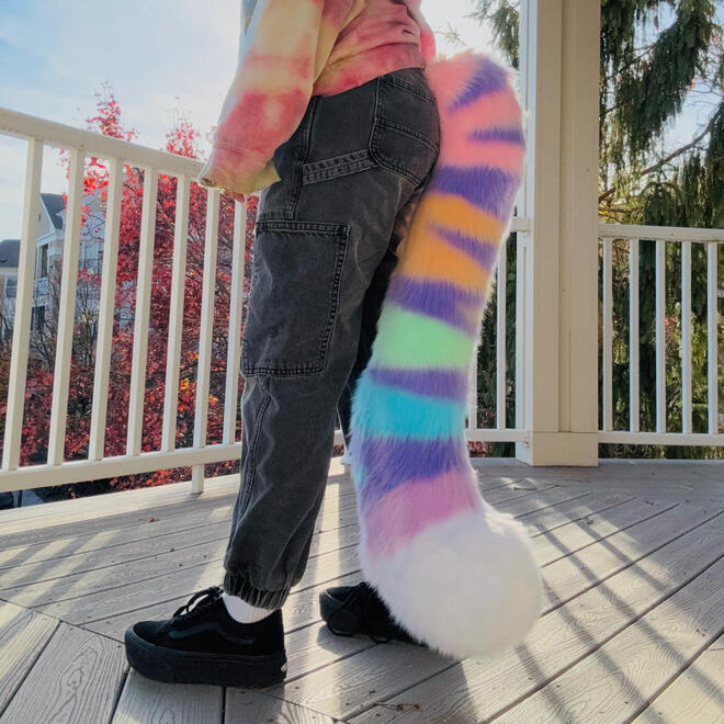 Pastel Rainbow Tiger Tail